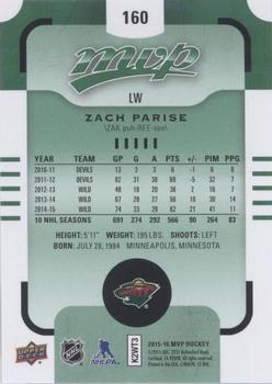 2015-16 Upper Deck MVP - Green (e-Pack) #160 Zach Parise Back
