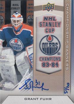2013 Upper Deck Edmonton Oilers - Championship Banners Autographs 83-84 #CB-GF Grant Fuhr Front