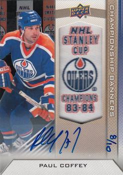 2013 Upper Deck Edmonton Oilers - Championship Banners Autographs 83-84 #CB-PC Paul Coffey Front
