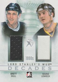 2013-14 In The Game Lord Stanley's Mug - 2014 Spring Expo Decades Redemption Cards - Silver #DR-79 Brett Hull / Mario Lemieux Front