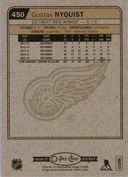 2016-17 O-Pee-Chee #450 Gustav Nyquist Back