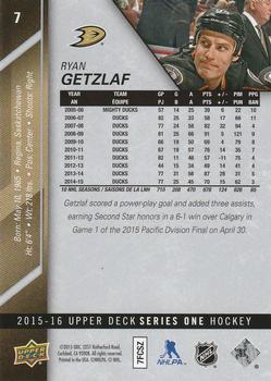 2015-16 Upper Deck - Silver Foilboard #7 Ryan Getzlaf Back