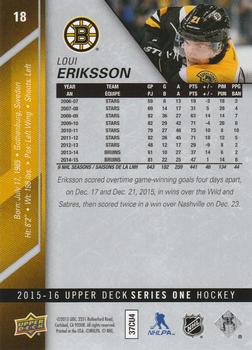 2015-16 Upper Deck - Silver Foilboard #18 Loui Eriksson Back