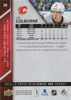 2015-16 Upper Deck - Silver Foilboard #29 Joe Colborne Back
