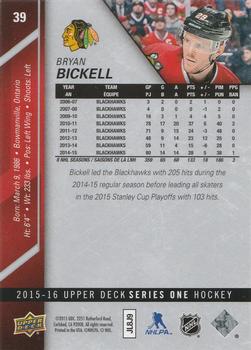 2015-16 Upper Deck - Silver Foilboard #39 Bryan Bickell Back