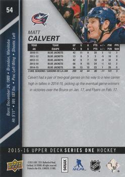 2015-16 Upper Deck - Silver Foilboard #54 Matt Calvert Back