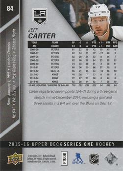 2015-16 Upper Deck - Silver Foilboard #84 Jeff Carter Back