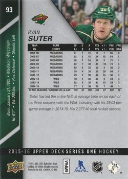 2015-16 Upper Deck - Silver Foilboard #93 Ryan Suter Back