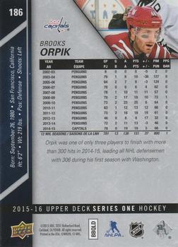 2015-16 Upper Deck - Silver Foilboard #186 Brooks Orpik Back