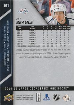 2015-16 Upper Deck - Silver Foilboard #191 Jay Beagle Back