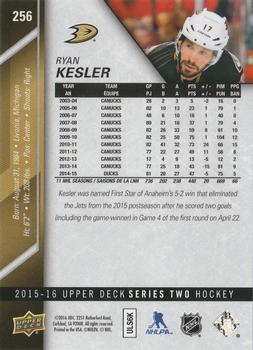 2015-16 Upper Deck - Silver Foilboard #256 Ryan Kesler Back