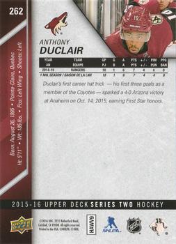 2015-16 Upper Deck - Silver Foilboard #262 Anthony Duclair Back
