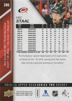 2015-16 Upper Deck - Silver Foilboard #286 Eric Staal Back