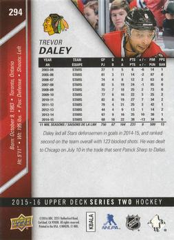 2015-16 Upper Deck - Silver Foilboard #294 Trevor Daley Back