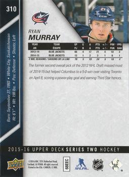 2015-16 Upper Deck - Silver Foilboard #310 Ryan Murray Back