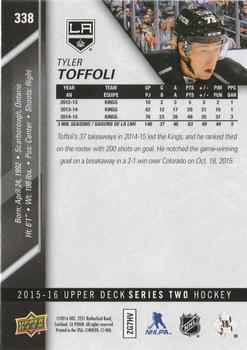 2015-16 Upper Deck - Silver Foilboard #338 Tyler Toffoli Back