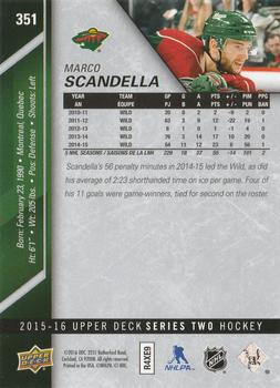 2015-16 Upper Deck - Silver Foilboard #351 Marco Scandella Back