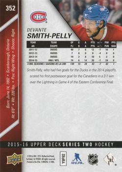 2015-16 Upper Deck - Silver Foilboard #352 Devante Smith-Pelly Back