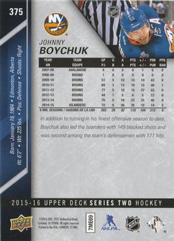 2015-16 Upper Deck - Silver Foilboard #375 Johnny Boychuk Back