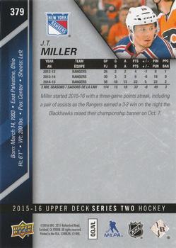 2015-16 Upper Deck - Silver Foilboard #379 J.T. Miller Back
