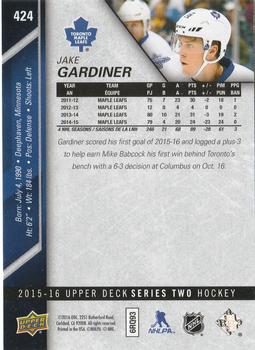 2015-16 Upper Deck - Silver Foilboard #424 Jake Gardiner Back