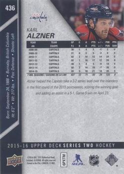 2015-16 Upper Deck - Silver Foilboard #436 Karl Alzner Back