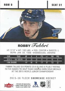 2015-16 Fleer Showcase - Flair Showcase #51 Robby Fabbri Back