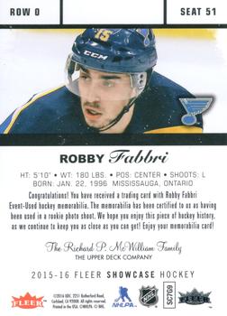 2015-16 Fleer Showcase - Flair Materials #51 Robby Fabbri Back