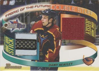 2001-02 Bowman YoungStars - Fabric of the Future Double Stuff #FFDS-DH Dany Heatley Front