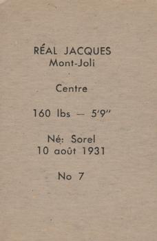 1952-53 Bedard & Donaldson (Bas Du Fleuve) LSLHL #7 Rheal Jacques Back
