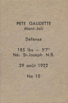 1952-53 Bedard & Donaldson (Bas Du Fleuve) LSLHL #10 Pete Gaudette Back