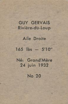 1952-53 Bedard & Donaldson (Bas Du Fleuve) LSLHL #20 Guy Gervais Back