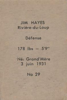 1952-53 Bedard & Donaldson (Bas Du Fleuve) LSLHL #29 Jim Hayes Back