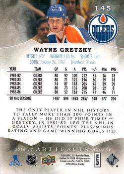 2016-17 Upper Deck Artifacts #145 Wayne Gretzky Back