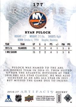 2016-17 Upper Deck Artifacts #177 Ryan Pulock Back