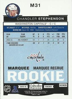 2015-16 O-Pee-Chee Platinum - Marquee Rookies #M31 Chandler Stephenson Back