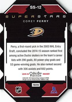 2015-16 O-Pee-Chee Platinum - Superstars Die Cuts #SS-12 Corey Perry Back