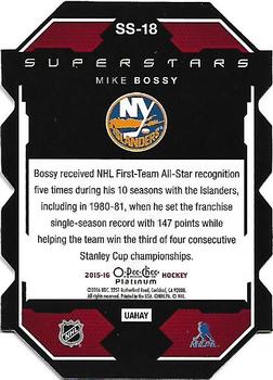 2015-16 O-Pee-Chee Platinum - Superstars Die Cuts #SS-18 Mike Bossy Back