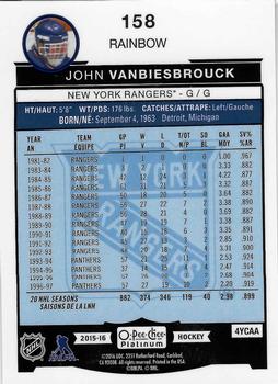 2015-16 O-Pee-Chee Platinum - Rainbow #158 John Vanbiesbrouck Back