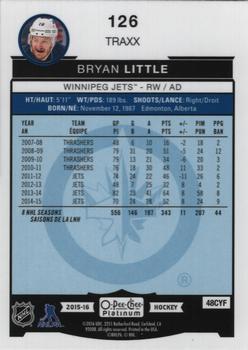 2015-16 O-Pee-Chee Platinum - Traxx #126 Bryan Little Back