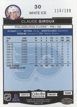 2015-16 O-Pee-Chee Platinum - White Ice #30 Claude Giroux Back