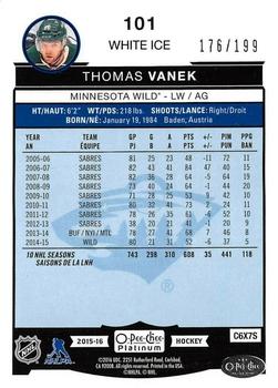 2015-16 O-Pee-Chee Platinum - White Ice #101 Thomas Vanek Back