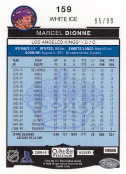 2015-16 O-Pee-Chee Platinum - White Ice #159 Marcel Dionne Back