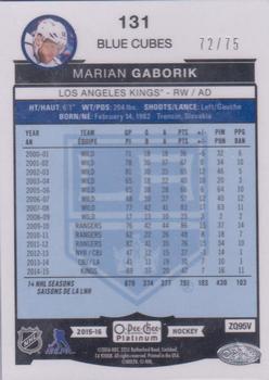2015-16 O-Pee-Chee Platinum - Blue Cubes #131 Marian Gaborik Back