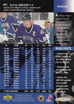1996-98 Hallmark Keepsake Ornament Cards #HK1 Wayne Gretzky Back
