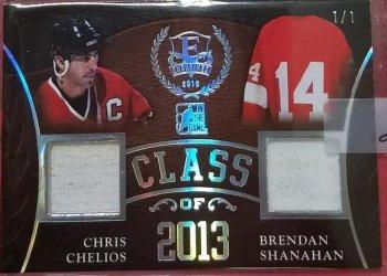 2015-16 Leaf In The Game Enshrined - Class Of Gold Spectrum #CO-06 Chris Chelios / Brendan Shanahan Front