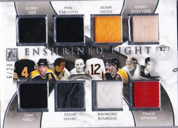 2015-16 Leaf In The Game Enshrined - Enshrined 8 Silver #E8-09 Bobby Orr / Cam Neely / Phil Esposito / Eddie Shore / Adam Oates / Raymond Bourque / Gerry Cheevers / Frank Brimsek Front