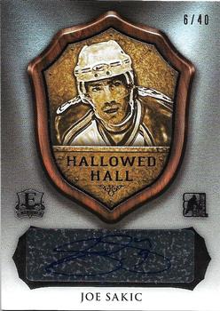 2015-16 Leaf In The Game Enshrined - Hallowed Hall Signatures Silver #HH-JS1 Joe Sakic Front