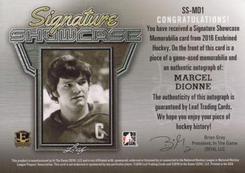 2015-16 Leaf In The Game Enshrined - Signature Showcase Silver #SS-MD1 Marcel Dionne Back