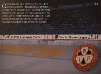 1995-96 Leaf Elit Set (Swedish) #14 Season Stats Brynäs IF Back